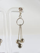 Artisan Modernist Ball & Rod Dangling Earring Set Hand Worked Sterling Silver P product image for Just Stuff I Sell, clear front view, neutral background, original listing photo, optimized descriptive alt text, centered composition variant 9