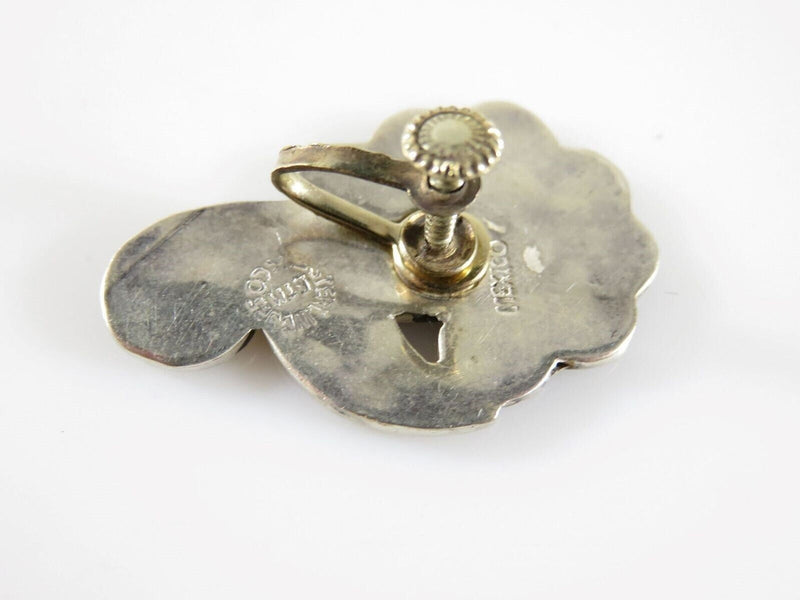 Vintage Abstract Style Unmatched Onyx Abalone & Sterling Disc Taxco ETM Single Earring product image for Just Stuff I Sell, clear front view, neutral background, original listing photo, optimized descriptive alt text, centered composition variant 6