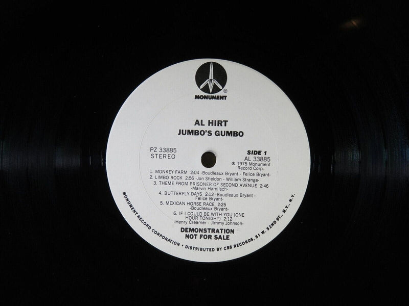 Jumbo's Gumbo Al Hirt 1975 Monument PZ 33885 Promo Album Jazz product image for Just Stuff I Sell, clear front view, neutral background, original listing photo, optimized descriptive alt text, centered composition variant 2