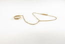 Victorian Child Hand Chain 9K Ring Turquoise Seed Pearl Gold-Filled Bracelet