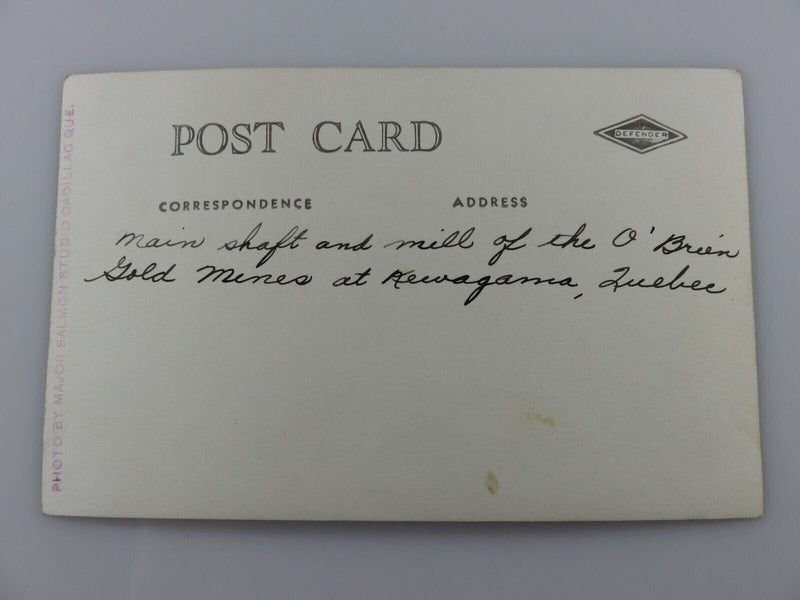 O'Brien Gold Mines at Kewagama Quebec Major Salmon Studio Photo Postcard Circa 1 product image for Just Stuff I Sell, clear front view, neutral background, original listing photo, optimized descriptive alt text, centered composition variant 2