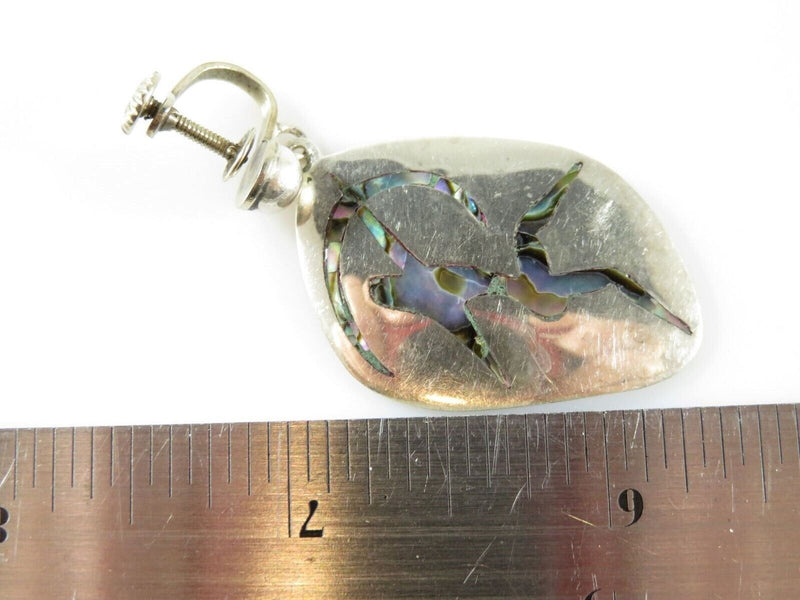 Art Nouveau Style Unmatched Bowman Abalone & Sterling Disc Taxco Single Silver Earring product image for Just Stuff I Sell, clear front view, neutral background, original listing photo, optimized descriptive alt text, centered composition variant 5