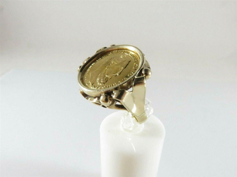 14K Gold Coin Ring OOAK Prussia Friedrich III 1888 O 10 Mark Gold Coin Ring
