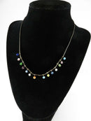 16" TL Sterling Silver Boho Bead & Multicolored Ball Enhancer Necklace product image for Just Stuff I Sell, clear front view, neutral background, original listing photo, optimized descriptive alt text, centered composition variant 2