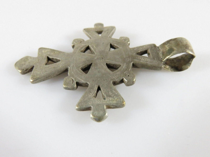 1 7/8" High Celtic Style Coptic Ethiopia Silver Cross With Chamfered Decoration product image for Just Stuff I Sell, clear front view, neutral background, original listing photo, optimized descriptive alt text, centered composition variant 6