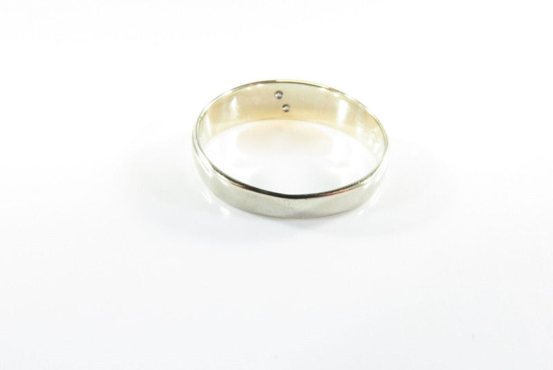 14K White Gold Diamond Chip Wedding Band Size 9.75 by NBK .02 CTW 3 Grams!