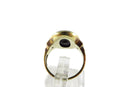 Art Deco 14K Gold Onyx Plaque Ring w/ Diamonds Onyx Size 4