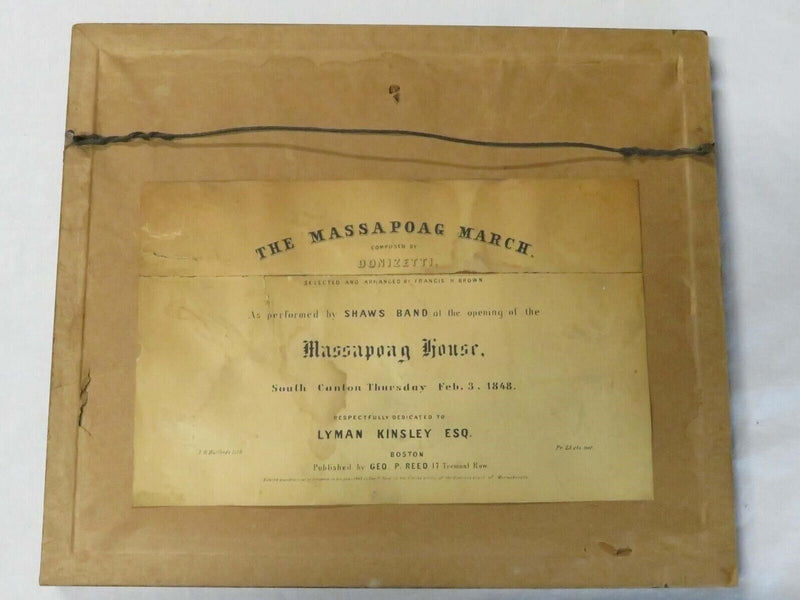 Antique The Massapoag March Massapoag House Opening Eglomise Glass Colored Print product image for Just Stuff I Sell, clear front view, neutral background, original listing photo, optimized descriptive alt text, centered composition variant 3