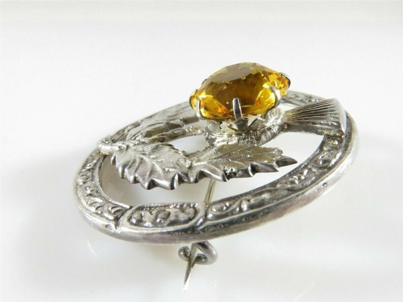 Scottish Celtic Sterling Silver Orange Glass Flower Brooch by Robert Allison product image for Just Stuff I Sell, clear front view, neutral background, original listing photo, optimized descriptive alt text, centered composition variant 6