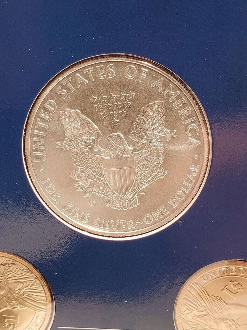 2008 W US Mint Annual Uncirculated Dollar Set W/ Burnished Silver Eagle product image for Just Stuff I Sell, clear front view, neutral background, original listing photo, optimized descriptive alt text, centered composition variant 4