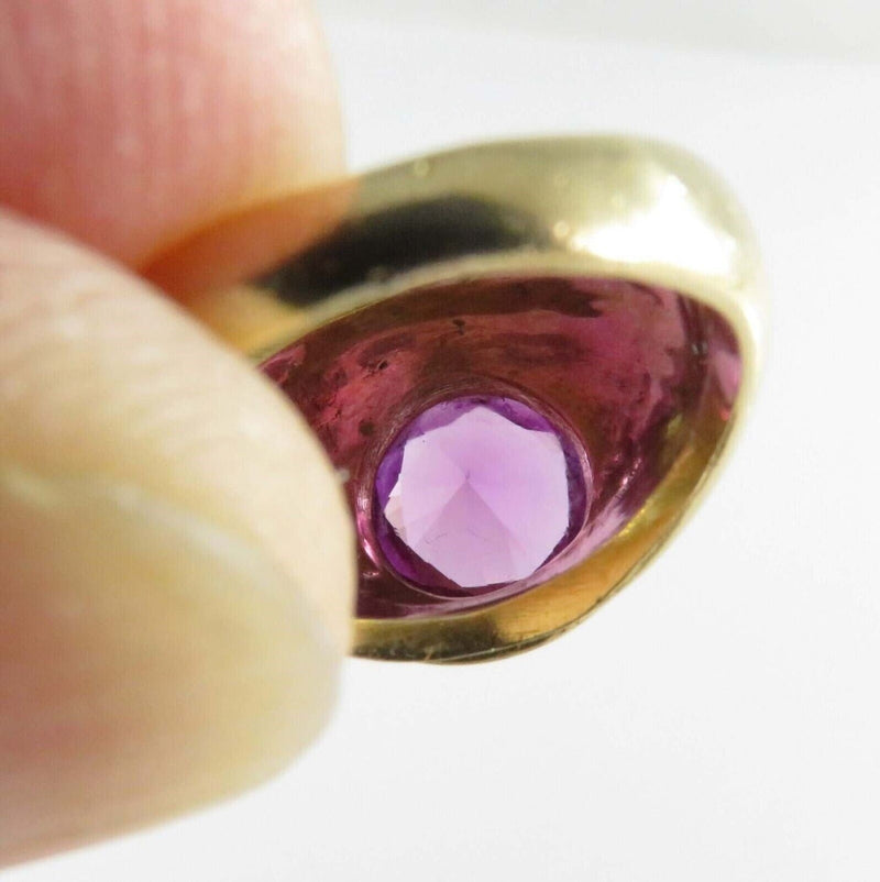 18K Gold Beehive Ring 60's Style 18K Honey Ring Round Cut Purple Sapphire product image for Just Stuff I Sell, clear front view, neutral background, original listing photo, optimized descriptive alt text, centered composition variant 26