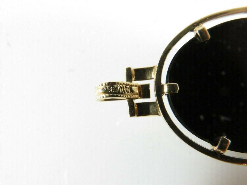 14K Yellow Gold Carved Opal Right Facing Cameo Onyx Pendant product image for Just Stuff I Sell, clear front view, neutral background, original listing photo, optimized descriptive alt text, centered composition variant 8