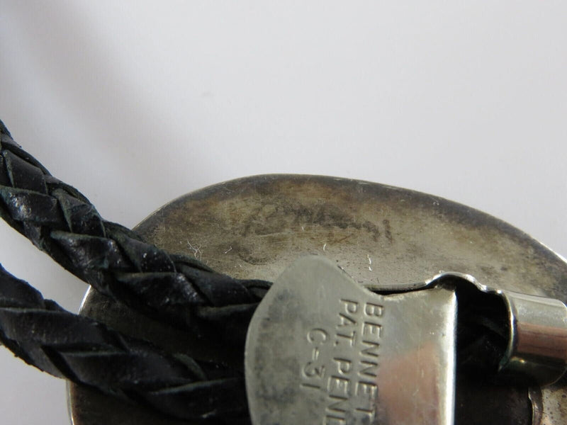 Circa 1960 Zuni Apache Ghan Crown Dancer Inlaid Sterling Silver Bolo Tie Bennett product image for Just Stuff I Sell, clear front view, neutral background, original listing photo, optimized descriptive alt text, centered composition variant 9