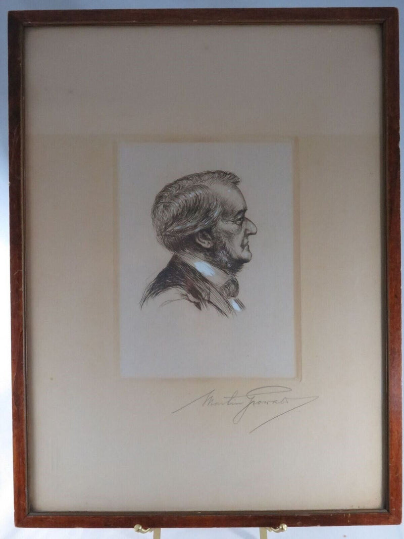 Old Man in Profile Lithograph in Watercolor by Martin Growald c1900 product image for Just Stuff I Sell, clear front view, neutral background, original listing photo, optimized descriptive alt text, centered composition variant 3