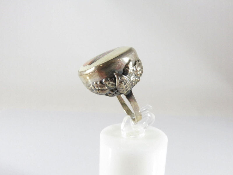 Beautiful Antique Style Japanese Satsuma Sterling Ring Seated God Immortal product image for Just Stuff I Sell, clear front view, neutral background, original listing photo, optimized descriptive alt text, centered composition variant 7
