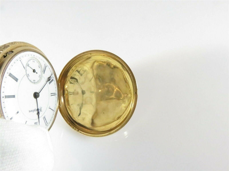 14K Gold 1888 Victorian Size 6S Hampden Hunter Cased Pocket Watch product image for Just Stuff I Sell, clear front view, neutral background, original listing photo, optimized descriptive alt text, centered composition variant 11