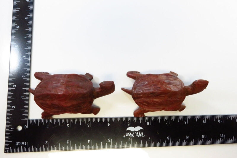 Pair of Asian Style Carved Wood Turtle Figures 4 1/4" Long product image for Just Stuff I Sell, clear front view, neutral background, original listing photo, optimized descriptive alt text, centered composition variant 9