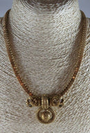 Victorian Double Griffin Brooch Ruby Eyes Archaeological Revival Style Gold