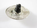 Fancy Sombrero Pin Brooch Sterling Silver & Onyx 925 Marked JE Hat Floral Design product image for Just Stuff I Sell, clear front view, neutral background, original listing photo, optimized descriptive alt text, centered composition variant 6