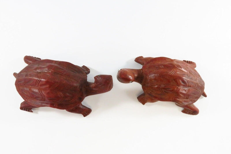 Pair of Asian Style Carved Wood Turtle Figures 4 1/4" Long product image for Just Stuff I Sell, clear front view, neutral background, original listing photo, optimized descriptive alt text, centered composition variant 2