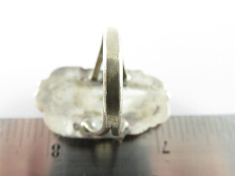 Old Pawn Navajo Double Turquoise Scrolling Feather Finger Ring Size 8.75 product image for Just Stuff I Sell, clear front view, neutral background, original listing photo, optimized descriptive alt text, centered composition variant 8