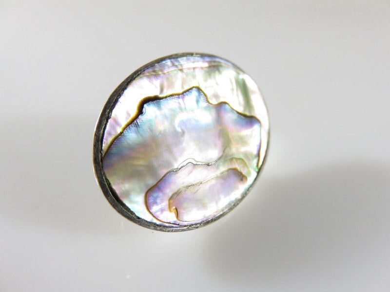 Vintage Unmatched Large Oval Abalone & Sterling Disc Taxco APO Single Silver Earring product image for Just Stuff I Sell, clear front view, neutral background, original listing photo, optimized descriptive alt text, centered composition variant 3