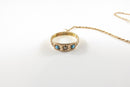 Victorian Child Hand Chain 9K Ring Turquoise Seed Pearl Gold-Filled Bracelet