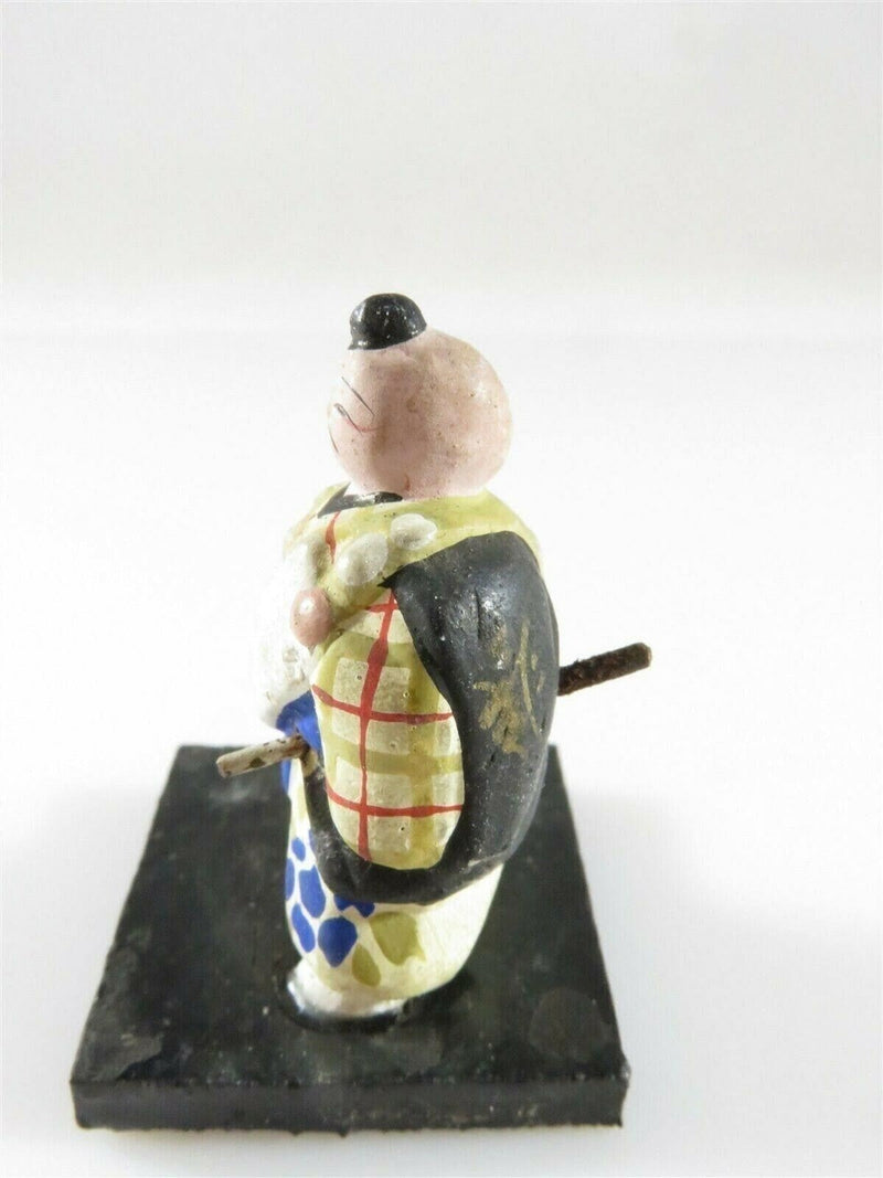 Miniature Hand Painted Asian Samurai Fighting Figure 1 5/8" Signed product image for Just Stuff I Sell, clear front view, neutral background, original listing photo, optimized descriptive alt text, centered composition variant 5