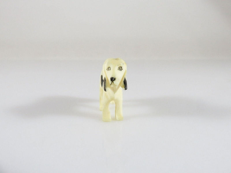 Old Figurine of an English Foxhound Dog Handmade Okimono 1" x 3/4" product image for Just Stuff I Sell, clear front view, neutral background, original listing photo, optimized descriptive alt text, centered composition variant 3