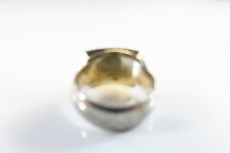 Triple Stone Blackened Silver Metal Ring Round Faceted Glass Size 5 1/2 product image for Just Stuff I Sell, clear front view, neutral background, original listing photo, optimized descriptive alt text, centered composition variant 3