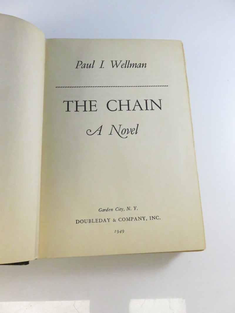The Chain by Paul I. Wellman (1949, Doubleday) Vintage Mid-Century Western Novel product image for Just Stuff I Sell, clear front view, neutral background, original listing photo, optimized descriptive alt text, centered composition variant 7