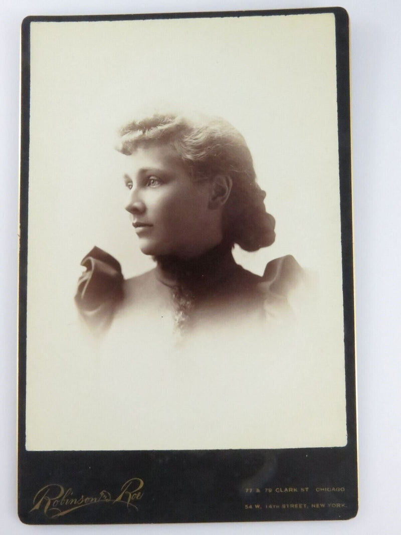 Aunt Flo Woman in Black Piercing Eyes Puffy Shoulders Robinson Roe NY Antique Photo product image for Just Stuff I Sell, clear front view, neutral background, original listing photo, optimized descriptive alt text, centered composition
