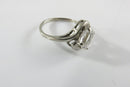 Vintage 10K White Gold Lab Created Quartz Bypass Ring Size 5.5 S-F Inc