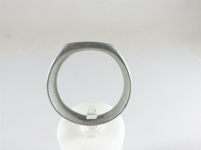 Rare Victorian Era Aluminum Men's Letter H Signet Ring Inlaid Chamfered Size 10. product image for Just Stuff I Sell, clear front view, neutral background, original listing photo, optimized descriptive alt text, centered composition variant 4
