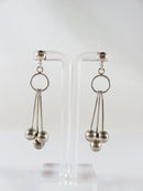 Artisan Modernist Ball & Rod Dangling Earring Set Hand Worked Sterling Silver P product image for Just Stuff I Sell, clear front view, neutral background, original listing photo, optimized descriptive alt text, centered composition variant 3