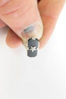 Art Deco 14K White Gold Onyx Plaque Eastern Star Filigree Ring Size 4