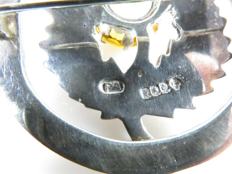 Scottish Celtic Sterling Silver Orange Glass Flower Brooch by Robert Allison product image for Just Stuff I Sell, clear front view, neutral background, original listing photo, optimized descriptive alt text, centered composition variant 9