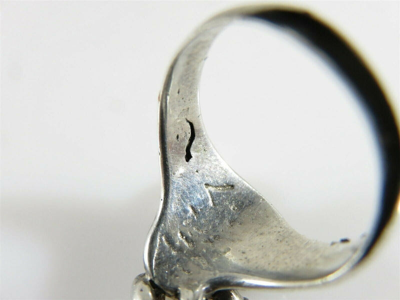 Silver Tone Artisan Signed Biker Skull Ring Size 6.75 Unisex Snake Skull Ring product image for Just Stuff I Sell, clear front view, neutral background, original listing photo, optimized descriptive alt text, centered composition variant 9