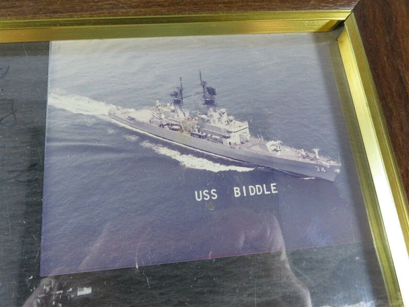 USS Biddle 8x10 Framed Photograph With Note on Change of Command Ceremony product image for Just Stuff I Sell, clear front view, neutral background, original listing photo, optimized descriptive alt text, centered composition variant 7