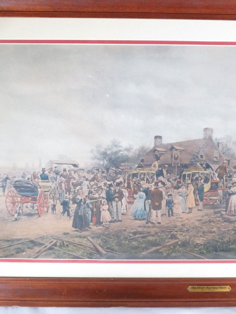 The First Railroad Train on the Mohawk and Hudson Road Chine-colle Photogravure product image for Just Stuff I Sell, clear front view, neutral background, original listing photo, optimized descriptive alt text, centered composition variant 4