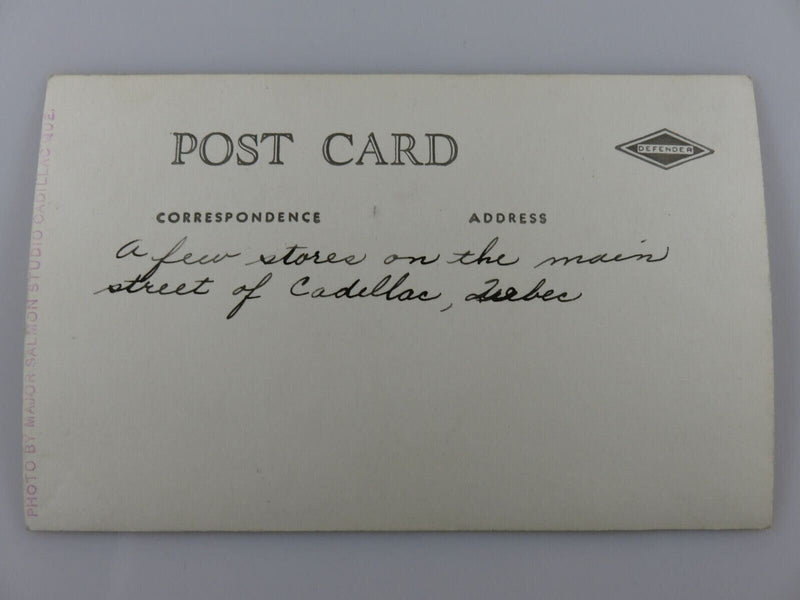 Main Street Cadillac Quebec Canada Major Salmon Studio Photo Postcard Circa 1939 product image for Just Stuff I Sell, clear front view, neutral background, original listing photo, optimized descriptive alt text, centered composition variant 2