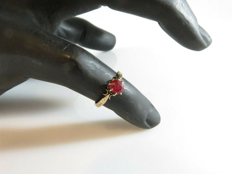 Victorian 14K Gold Ruby Engagement Ring Antique c.1887 Size 4.25 