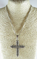 Vintage Beaded Cross 3" x 2" with 24" Box Chain House of Bangles Sterling product image for Just Stuff I Sell, clear front view, neutral background, original listing photo, optimized descriptive alt text, centered composition variant 11