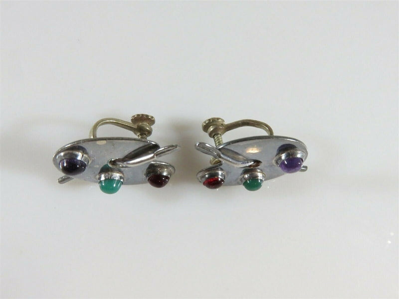 Amethyst & Glass Artist Palette Board Earrings by Artisan Shop Maricela 925 product image for Just Stuff I Sell, clear front view, neutral background, original listing photo, optimized descriptive alt text, centered composition variant 4