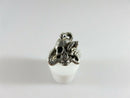 Silver Tone Artisan Signed Biker Skull Ring Size 6.75 Unisex Snake Skull Ring product image for Just Stuff I Sell, clear front view, neutral background, original listing photo, optimized descriptive alt text, centered composition variant 2