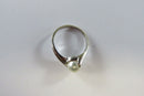 10K White Gold Cultured Pearl Modernist Bypass Ring Size 6.25 SA Mark