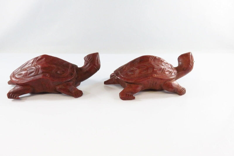 Pair of Asian Style Carved Wood Turtle Figures 4 1/4" Long product image for Just Stuff I Sell, clear front view, neutral background, original listing photo, optimized descriptive alt text, centered composition variant 4