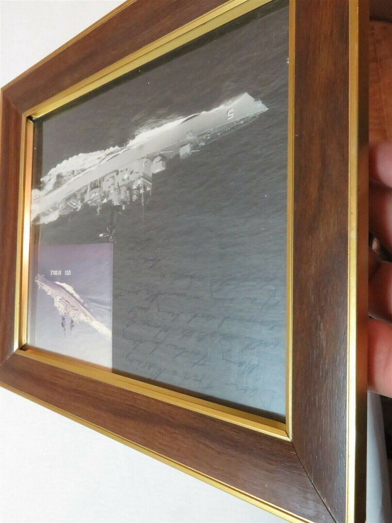 USS Biddle 8x10 Framed Photograph With Note on Change of Command Ceremony product image for Just Stuff I Sell, clear front view, neutral background, original listing photo, optimized descriptive alt text, centered composition variant 2