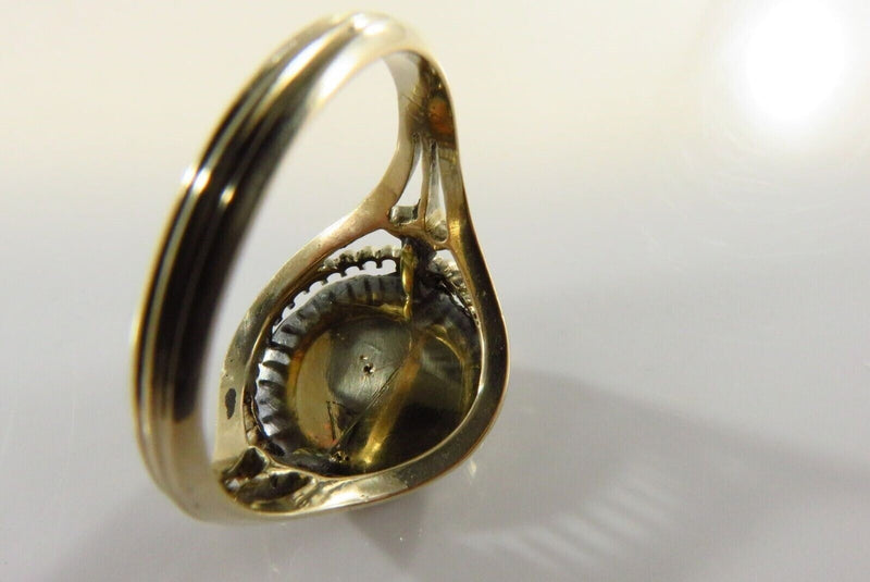 Victorian Round Rose Cut Diamond Cluster Statement Ring Unisex Size 10