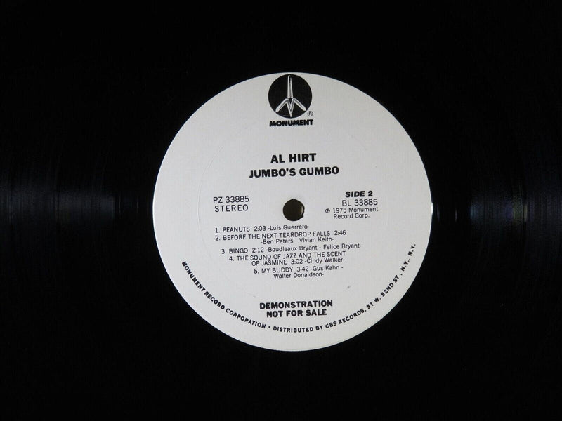 Jumbo's Gumbo Al Hirt 1975 Monument PZ 33885 Promo Album Jazz product image for Just Stuff I Sell, clear front view, neutral background, original listing photo, optimized descriptive alt text, centered composition variant 3